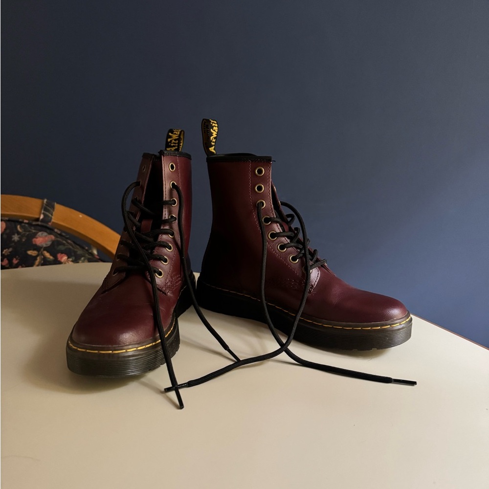 Dr. Martens Deep Cherry Red Leather Boots